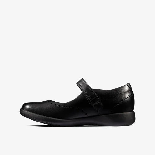 Clarks School Etch Craft Kid Black Leather Wide - 10 Infants Image 2