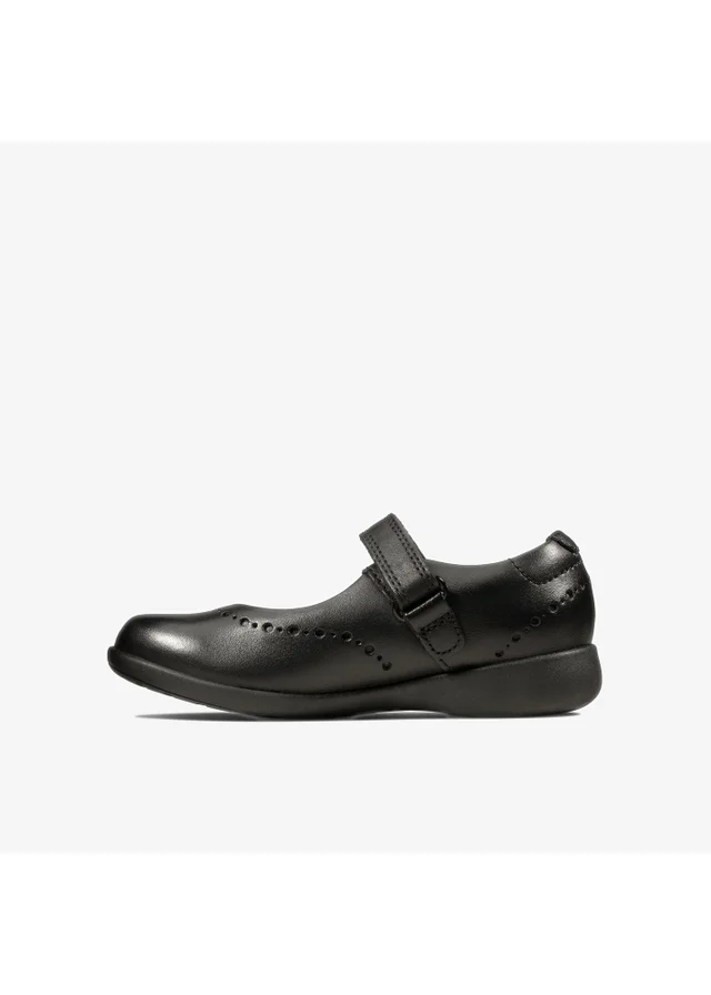 Clarks School Girls Black Etch Craft Toddler Leather Narrow