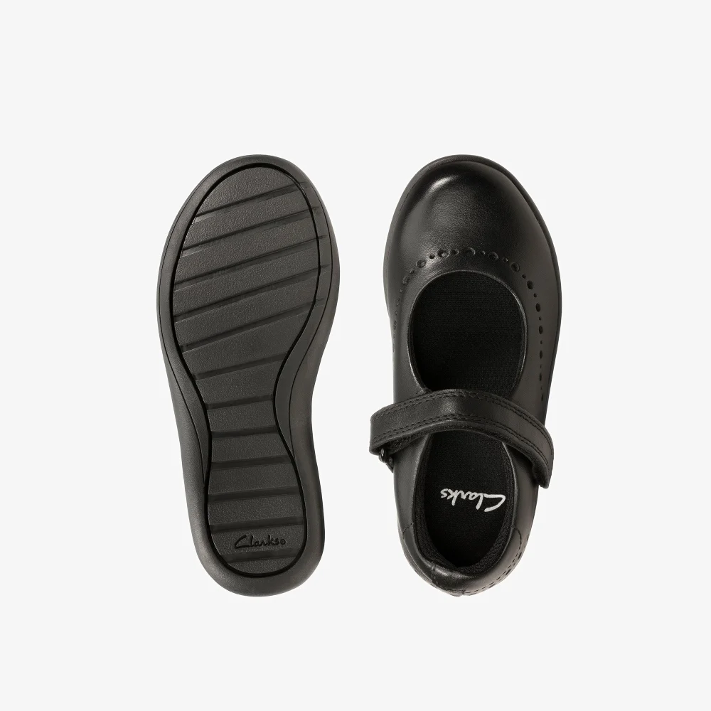 Clarks School Etch Craft Toddler Black Leather Narrow - 8.5 Infants Image 6