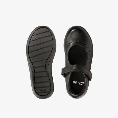 Clarks School Etch Craft Toddler Black Leather Narrow - 8.5 Infants Image 6