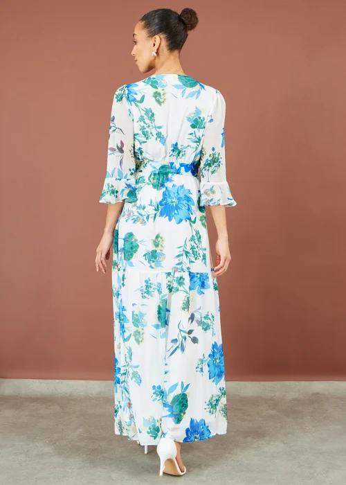 Yumi White Floral Maxi Wrap Dress - 16 Image 3