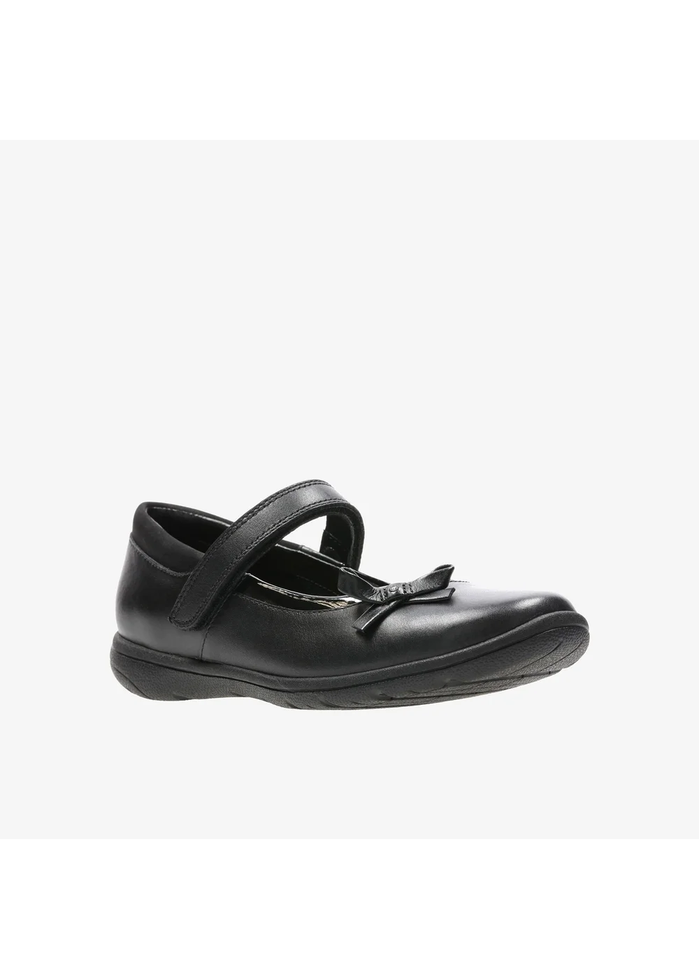 Clarks School Venture Star Black Leather Extra Wide - 10.5 Infants Image 3