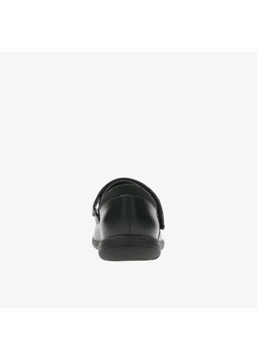 Clarks School Venture Star Black Leather Extra Wide - 10.5 Infants Image 5