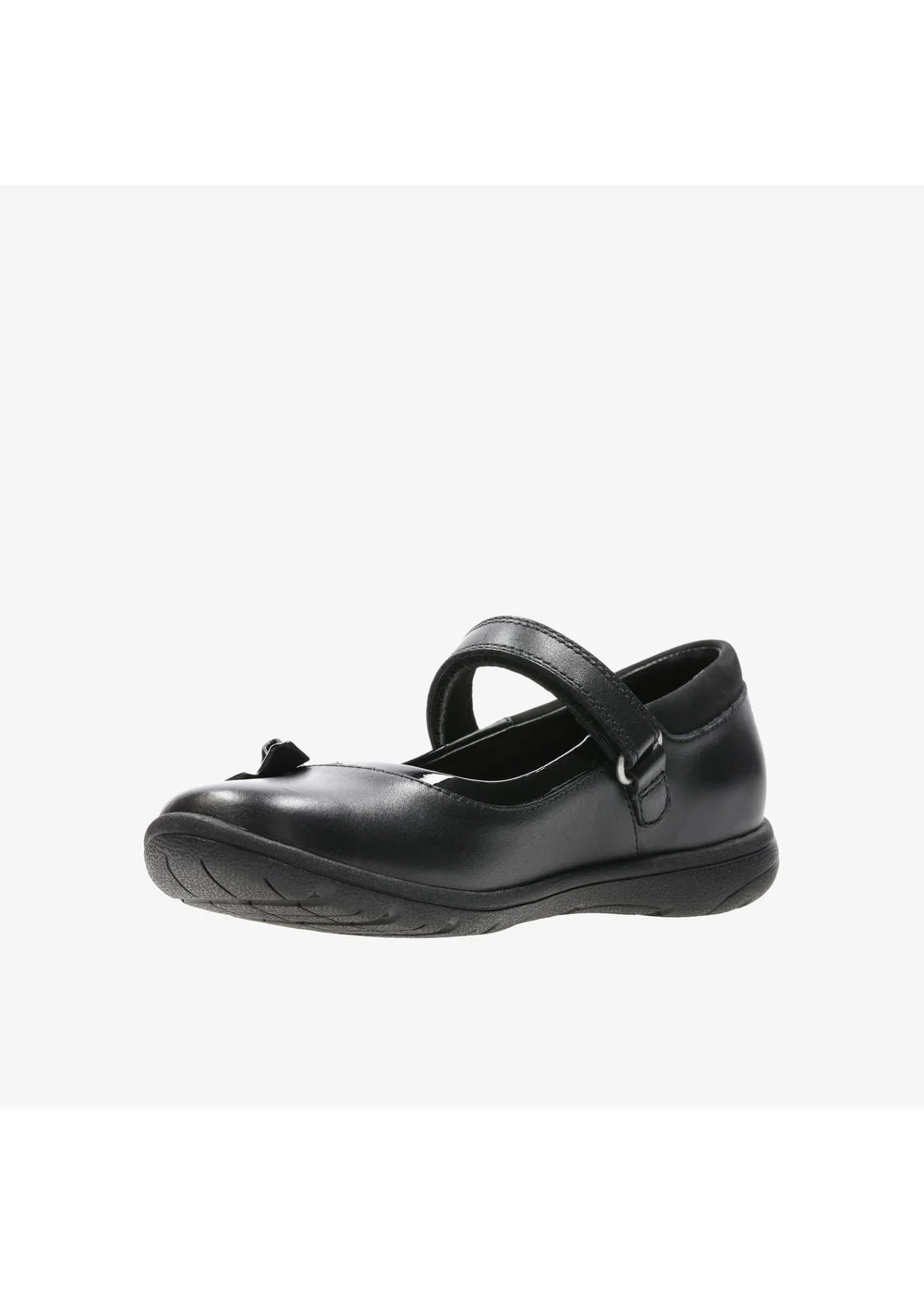 Clarks School Venture Star Black Leather Standard - 12 Infants Image 4