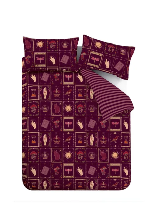 Catherine Lansfield Enchanted Witchcraft Reversible Duvet Cover Set Plum - Single Image 5