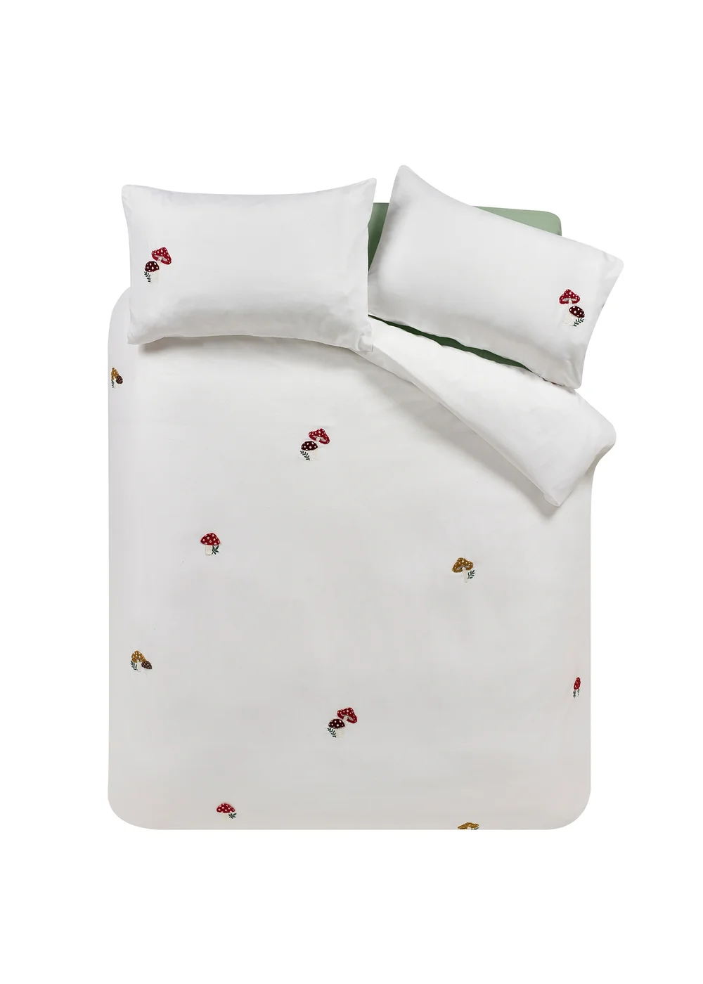Catherine Lansfield Woodland Crochet Embroidered Duvet Cover Set White - Single Image 5