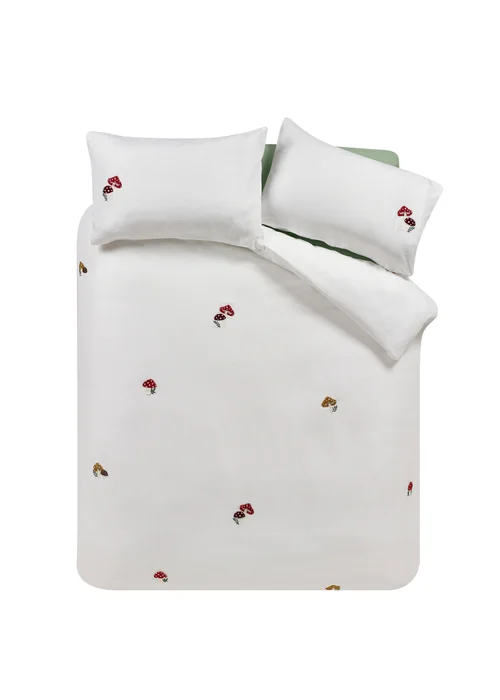 Catherine Lansfield Woodland Crochet Embroidered Duvet Cover Set White - Single Image 5