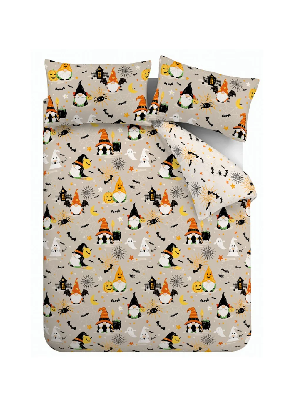 Catherine Lansfield Halloween Gonks So Soft Reversible Duvet Cover Set Natural - Single Image 5