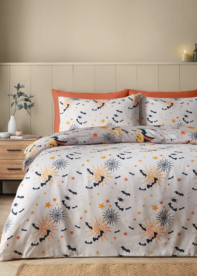 Catherine Lansfield Halloween Gonks So Soft Reversible Duvet Cover Set Natural