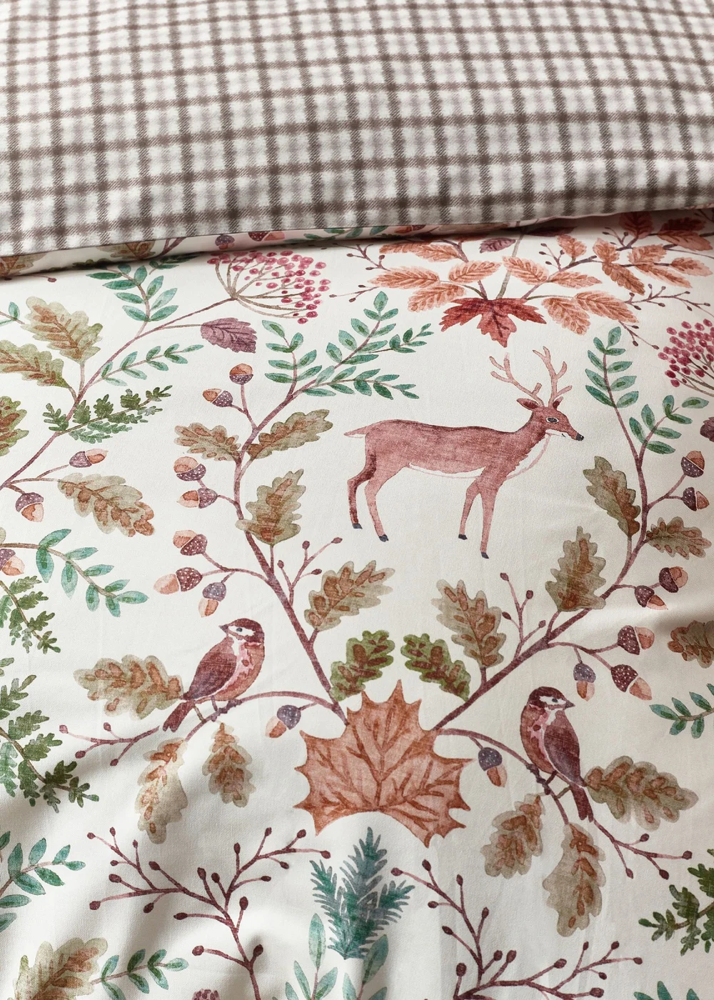 Catherine Lansfield Woodland Stag So Soft Reversible Duvet Cover Set Cream - Single Image 4