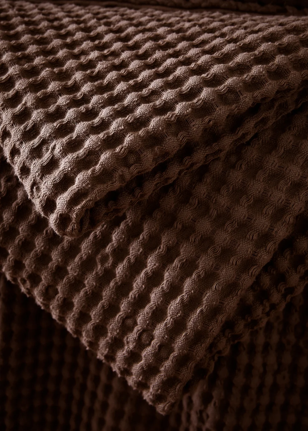Pineapple Elephant Jaipur Chunky Waffle Cotton 150x200cm Blanket Throw Chocolate - One Size Image 3