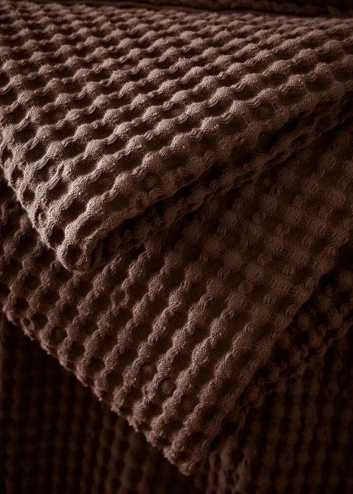 Pineapple Elephant Jaipur Chunky Waffle Cotton 150x200cm Blanket Throw Chocolate - One Size Image 3