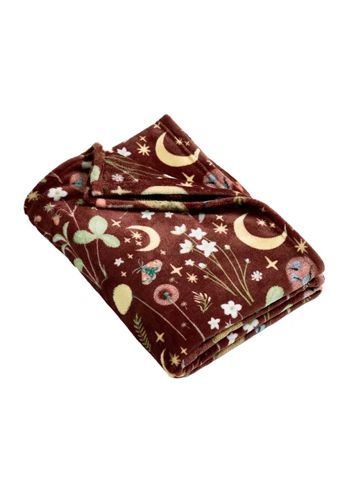 Catherine Lansfield Enchanted Twilight Animals Cosy Fleece 130x170cm Blanket Throw Chocolate - One Size Image 4
