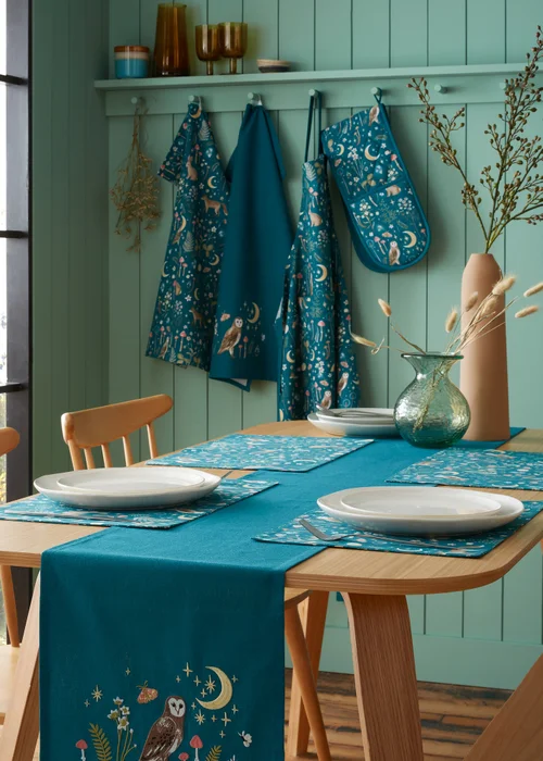 Catherine Lansfield Enchanted Twilight Animals Cotton 30x46cm Dining Placemat 4 Pack Green - One Size Image 2