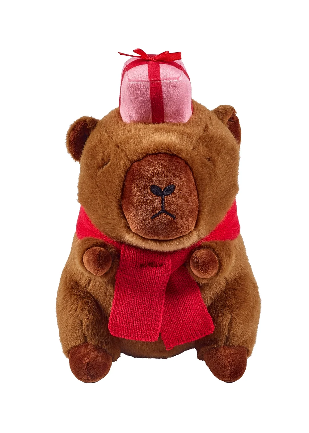 Catherine Lansfield Christmas Capybara 20x35cm 3D Shaped Cushion Pink - One Size Image 1