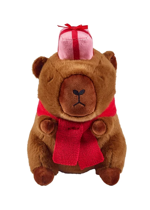 Catherine Lansfield Christmas Capybara 20x35cm 3D Shaped Cushion Pink - One Size Image 1