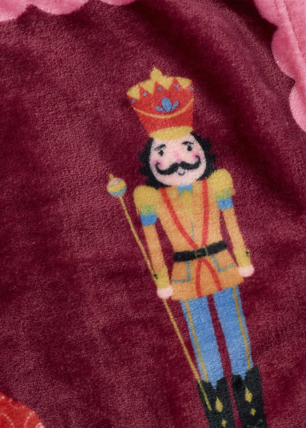 Catherine Lansfield Christmas Nutcracker Fleece Cosy 130x170cm Blanket Throw Plum - One Size Image 3
