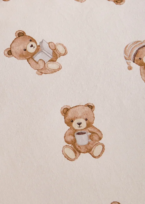 Catherine Lansfield Brushed Teddy Bear Cotton Fitted Sheet Cream - Junior Image 2