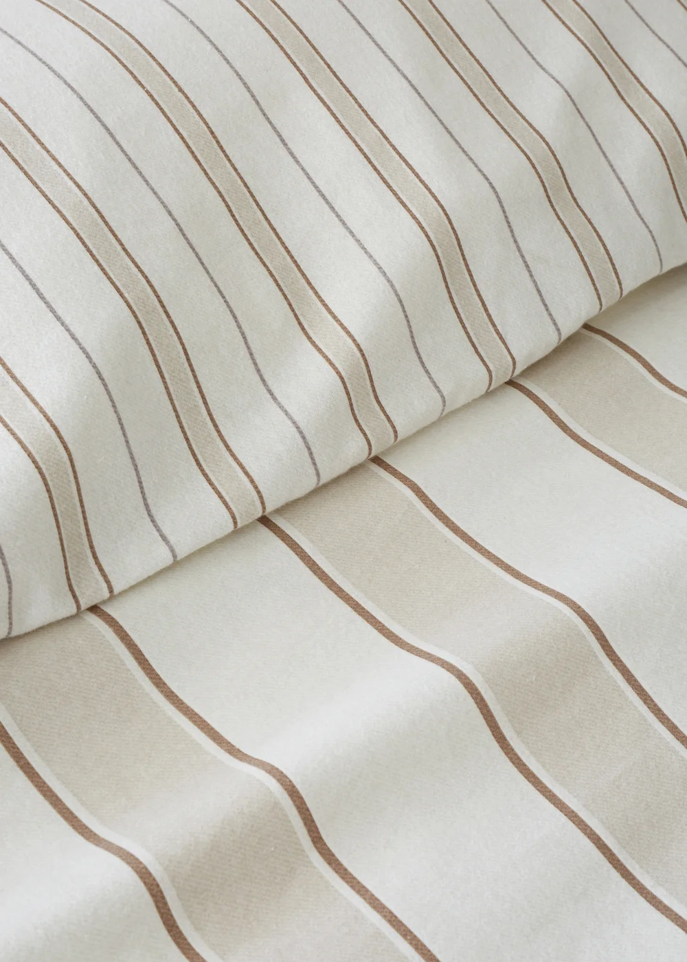 Bianca Fine Linens Brushed Regal Stripe Cotton Reversible Duvet Cover Set Natural - Single Image 5