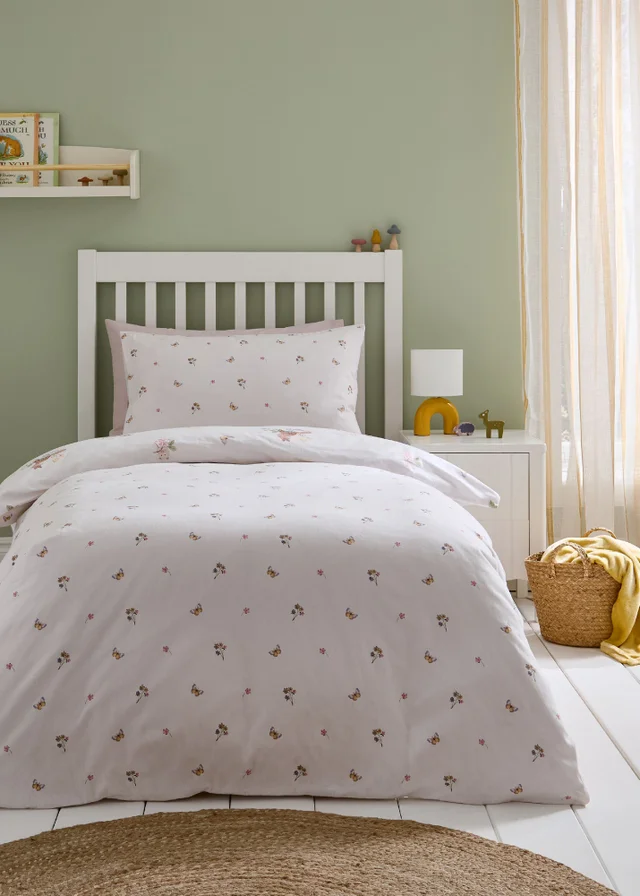 Catherine Lansfield Brushed Forest Friends Reversible Duvet Cover Set Cream