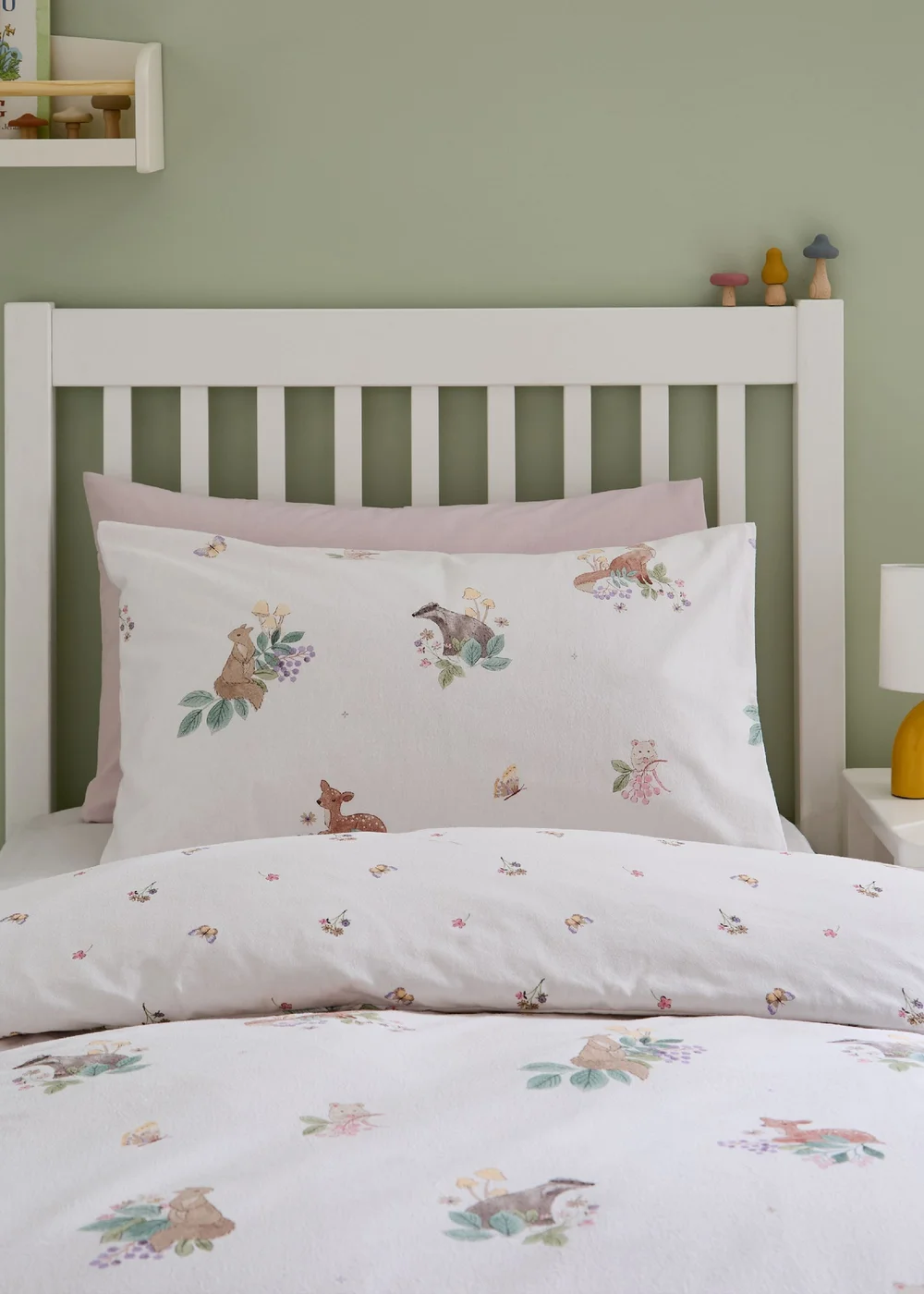 Catherine Lansfield Brushed Forest Friends Reversible Duvet Cover Set Cream - Junior Image 3