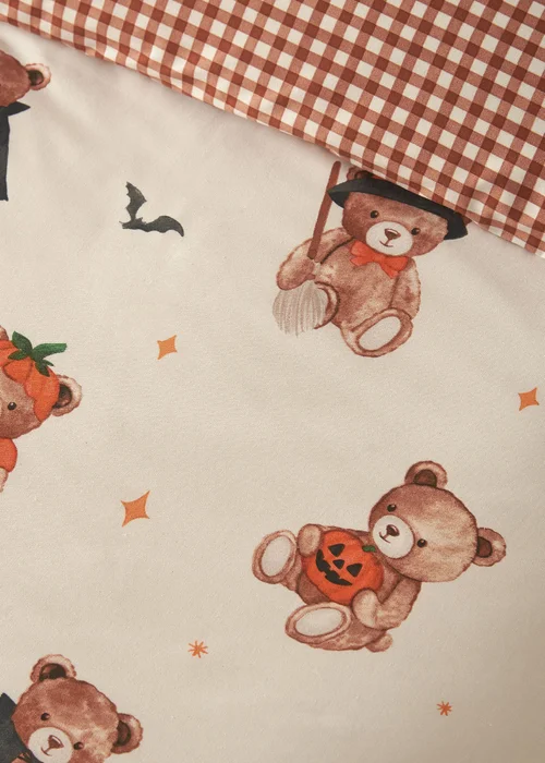 Catherine Lansfield Scare Bears Reversible Duvet Cover Set Cream - Single Image 4