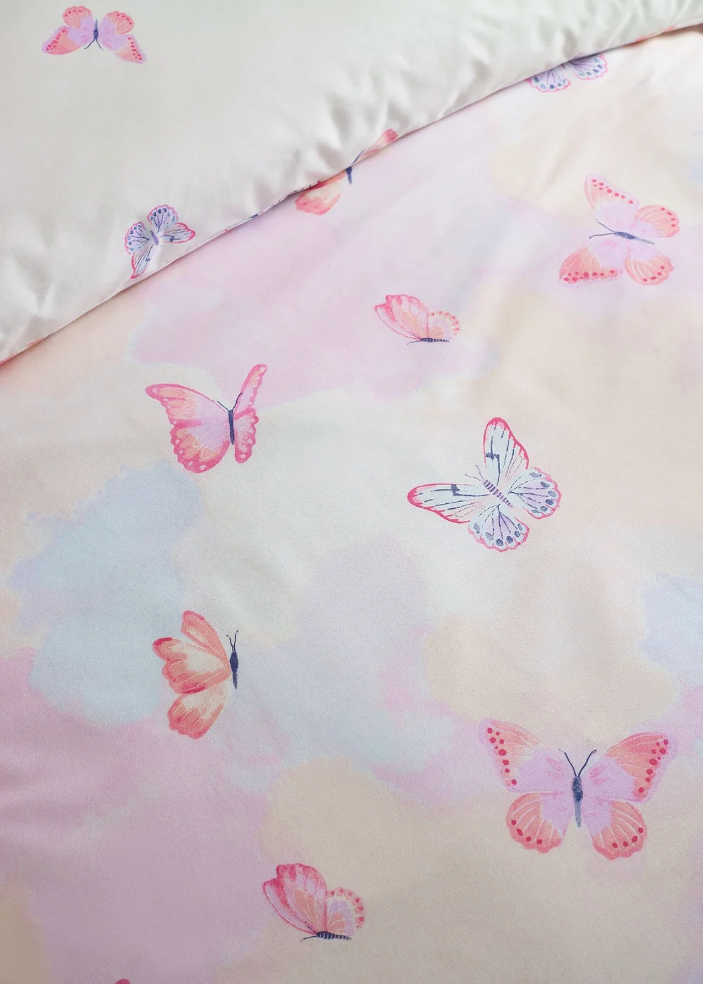 Catherine Lansfield Ombre Butterflies Reversible Duvet Cover Set Pink - Single Image 4