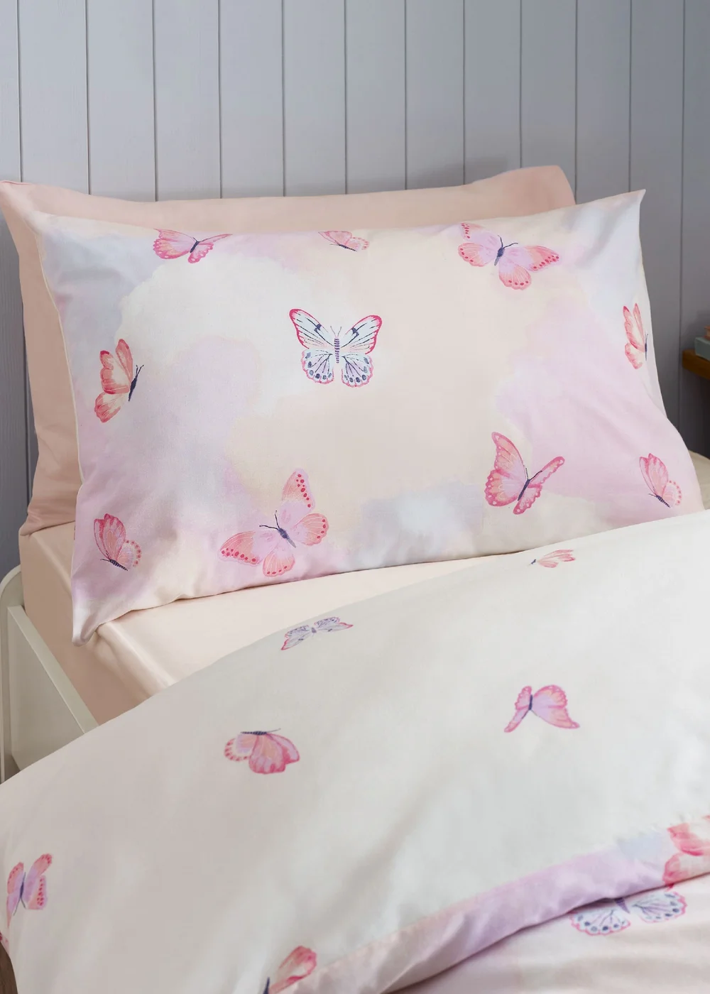 Catherine Lansfield Ombre Butterflies Reversible Duvet Cover Set Pink - Single Image 3