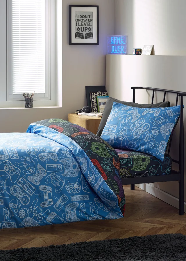 Catherine Lansfield Power Up Gamer So Soft Duvet Cover Set Black