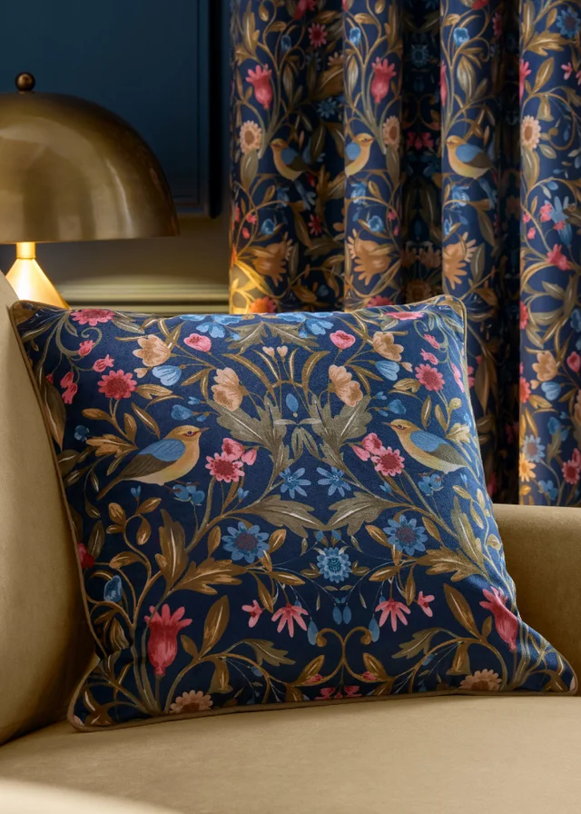 Catherine Lansfield Hedgerow Hopper 45x45cm Cushion Navy Blue