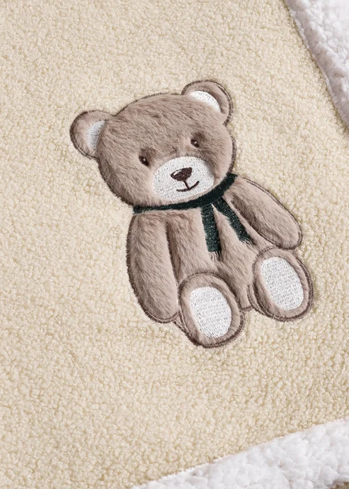 Catherine Lansfield Sherpa Teddy Bear Cosy Fleece 130x170cm Blanket Throw Natural - One Size Image 3