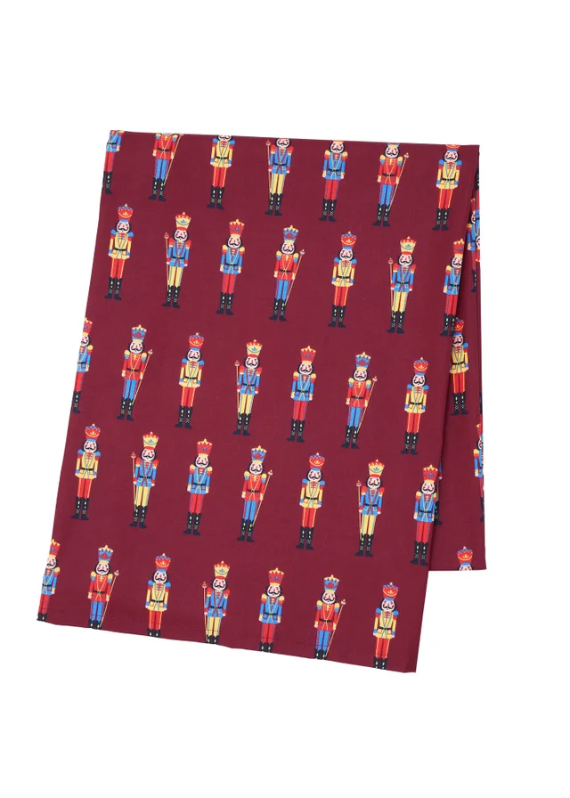 Catherine Lansfield Christmas Nutcracker Cotton 137x178cm Table Cloth Plum