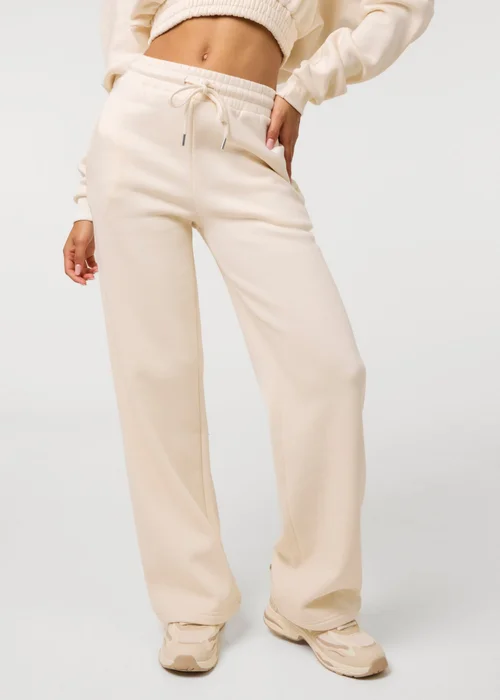 Pink Vanilla Cream Fleece Lined Straight Leg Joggers - M Image 2