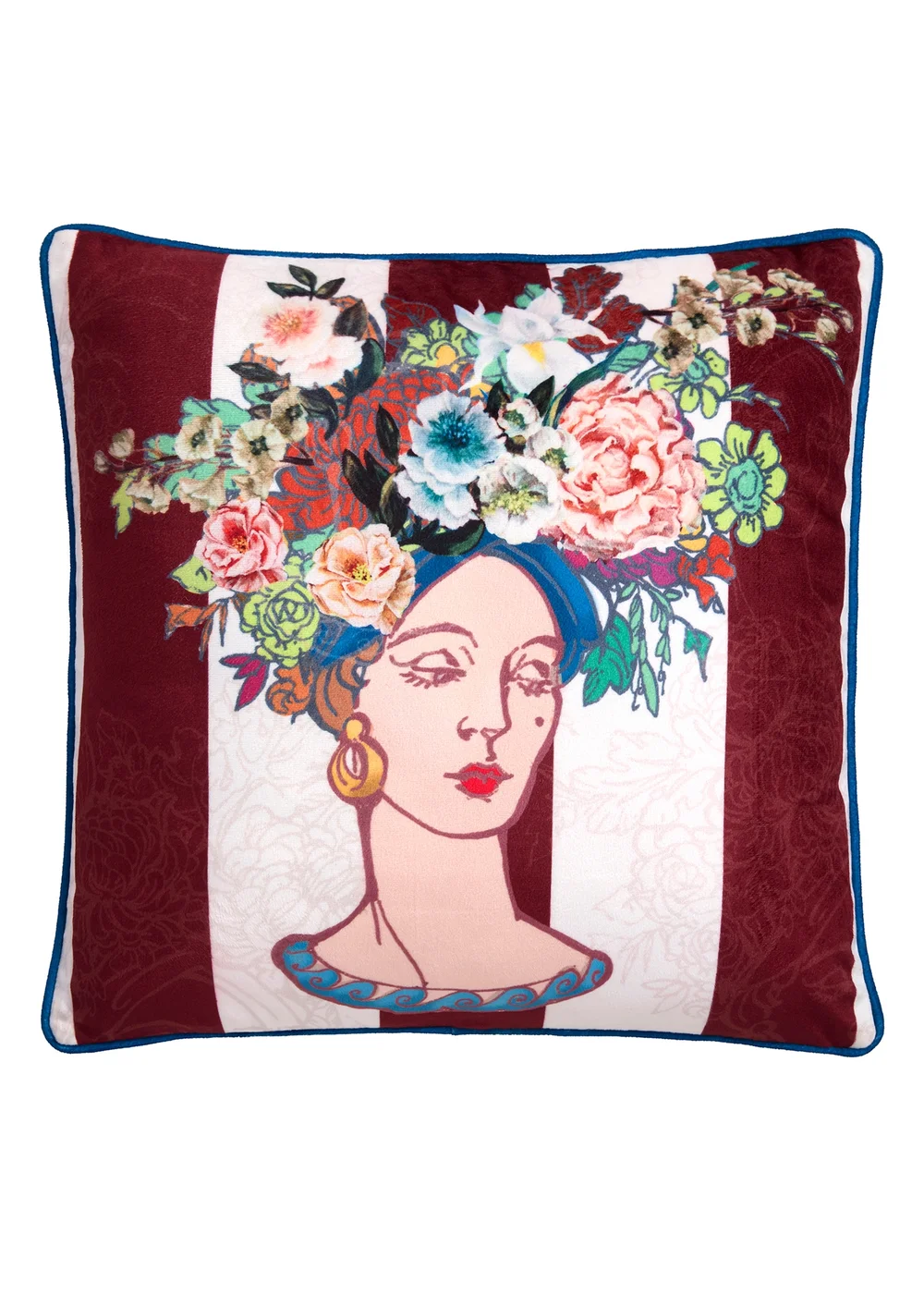 Laurence Llewelyn-Bowen Bouquet Lady Velvet Multi Colour Filled Cushion - 43W X 43D Image 2