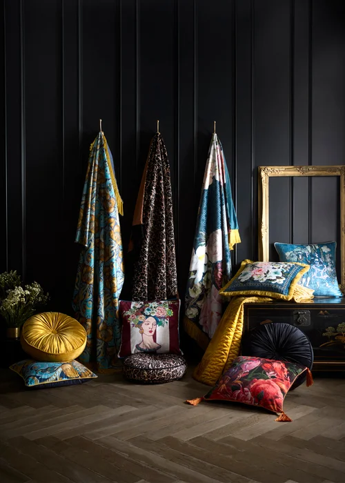 Laurence Llewelyn-Bowen Bouquet Lady Velvet Multi Colour Filled Cushion - 43W X 43D Image 5