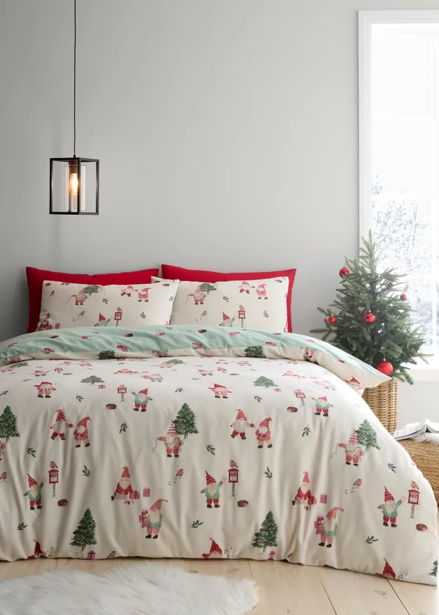 Fusion Christmas Gonks Brushed Natural Duvet Cover Set