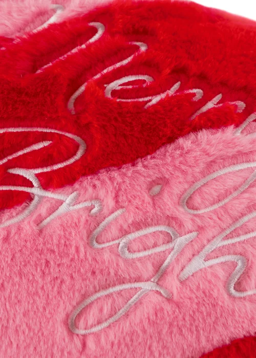 Furn Merry & Bright 30x50 Faux Fur Stripe Cushion Red/Pink - 30 x 50cm Image 3