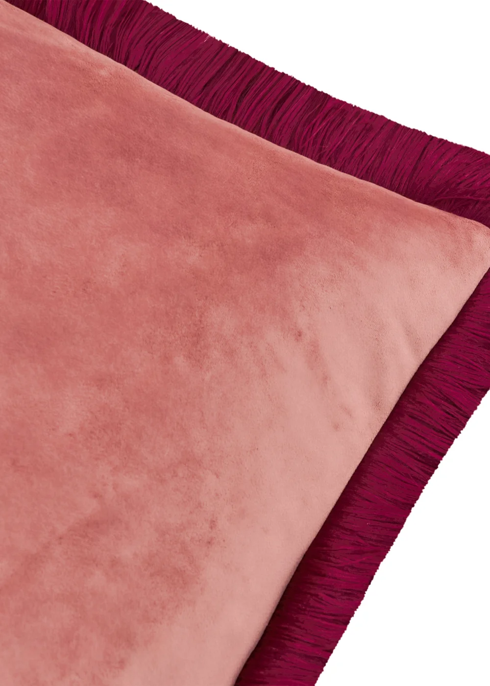 Furn Halo Fringed Velvet 50x50 Cushion Slipper/Burgundy - 50cm x 50cm Image 3