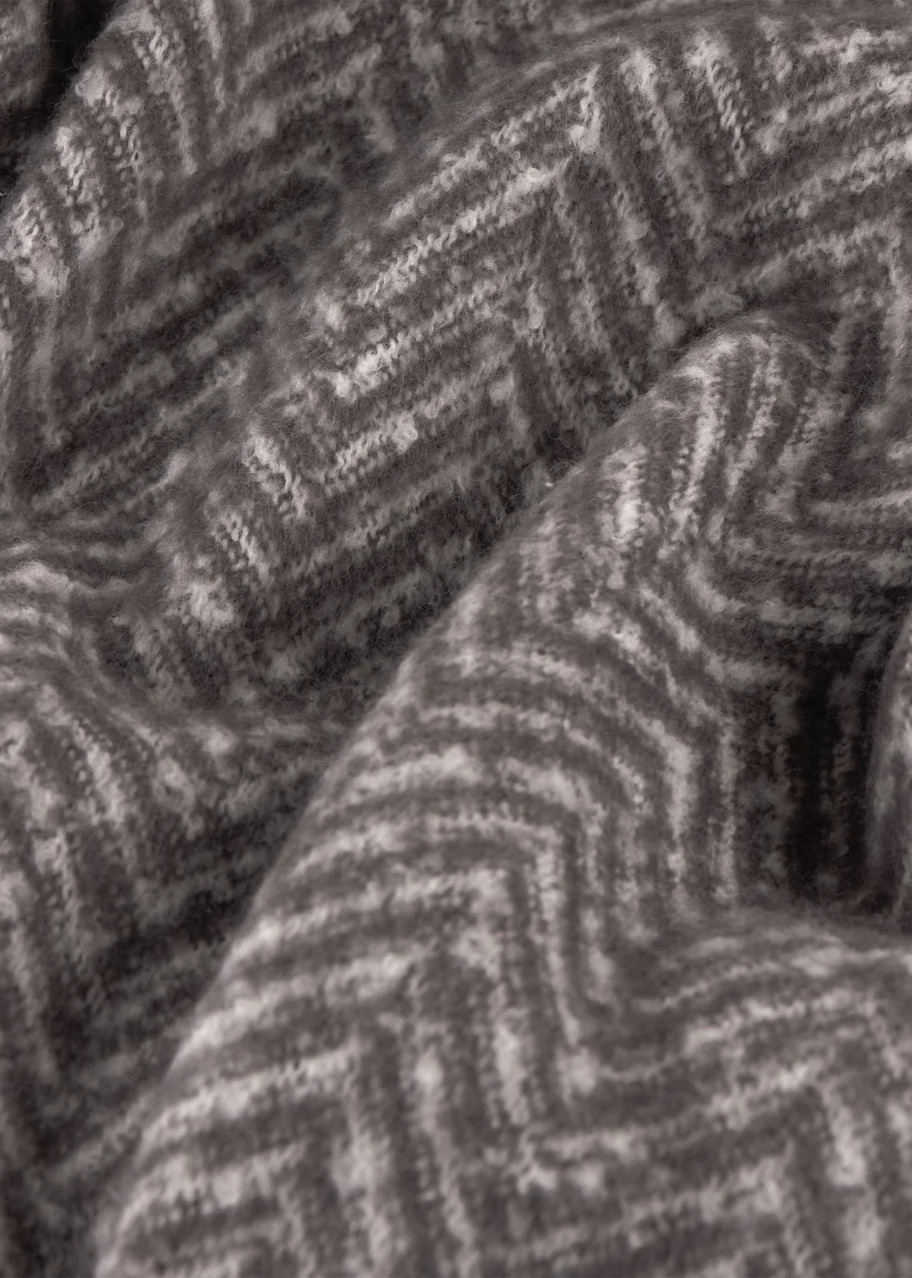 Furn Tweedie 130x180 Brushed Herringbone Throw Charcoal - 130cm x 160cm Image 3