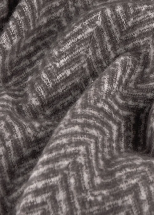 Furn Tweedie 130x180 Brushed Herringbone Throw Charcoal - 130cm x 160cm Image 3