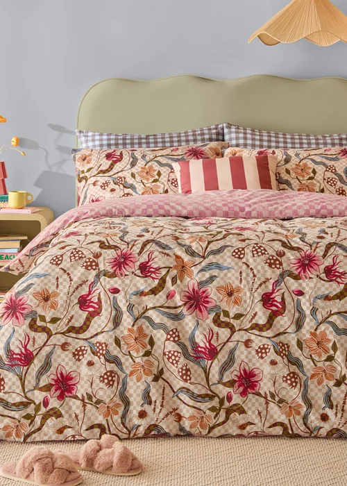 Furn Juno Single Reversible Printed Duvet Set Multi - Single Image 1