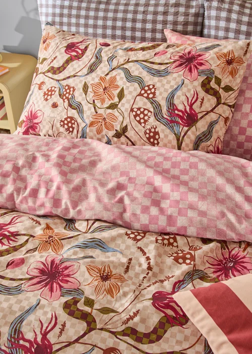 Furn Juno Single Reversible Printed Duvet Set Multi - Single Image 4