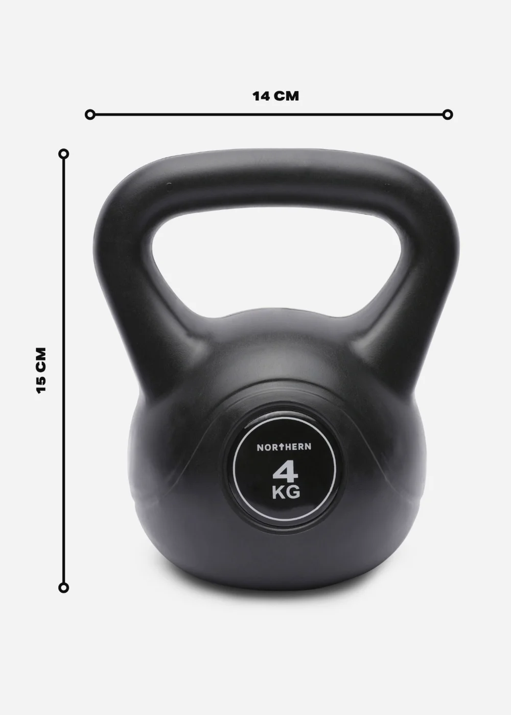 Movement Studio by Northern Black Vinyl Kettlebell 4kg (15cm x 14cm) - No Size Image 4