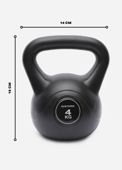 Movement Studio by Northern Black Vinyl Kettlebell 4kg (15cm x 14cm) - No Size Image 4