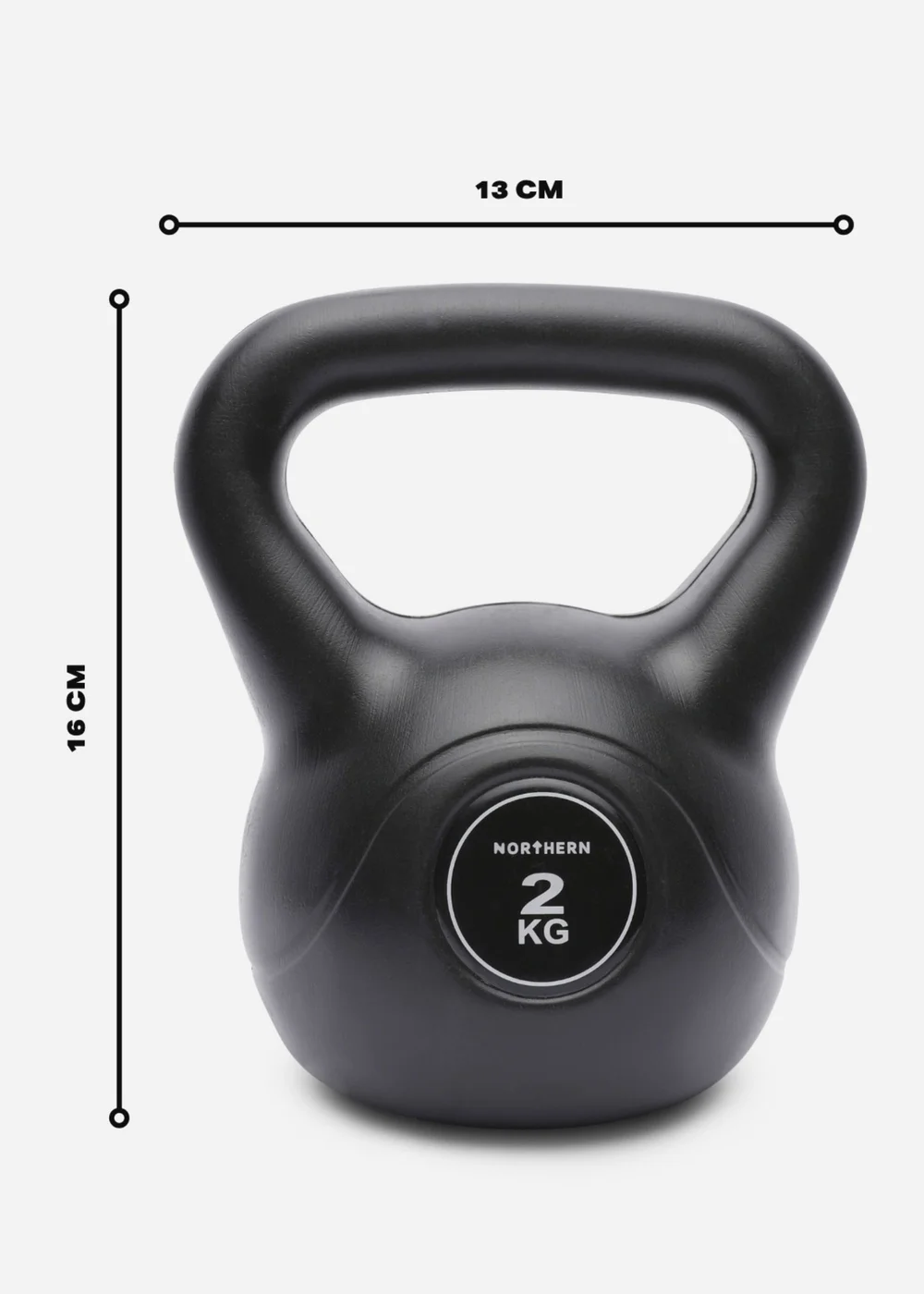 Movement Studio by Northern Black Vinyl Kettlebell 2kg (16cm x 13cm) - No Size Image 4