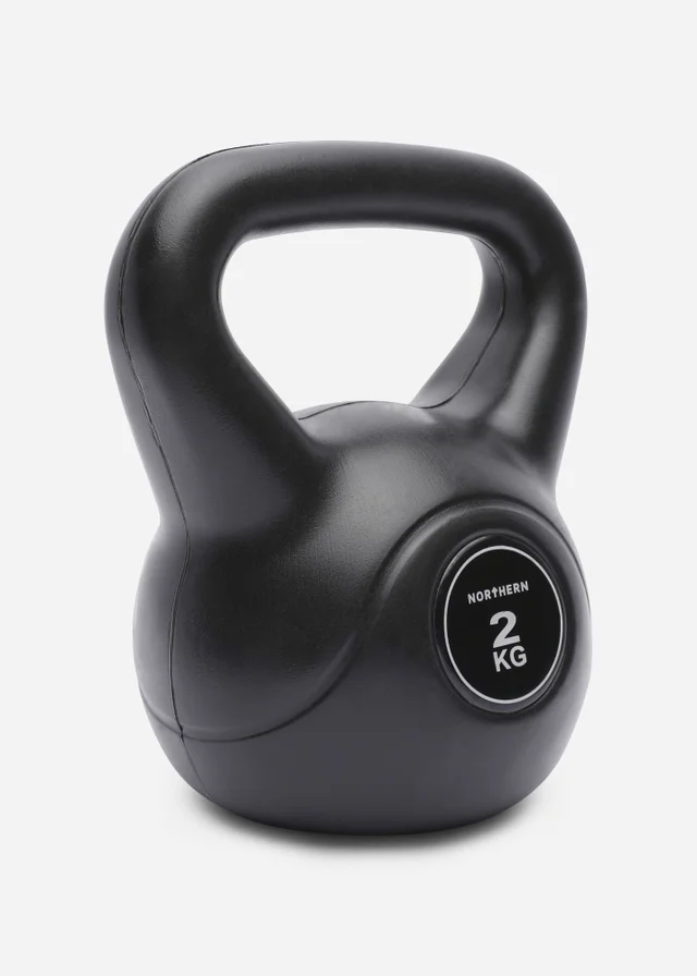Movement Studio by Northern Black Vinyl Kettlebell 2kg (16cm x 13cm)