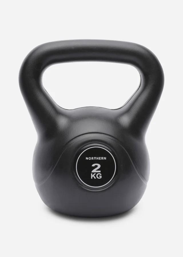Movement Studio by Northern Black Vinyl Kettlebell 2kg (16cm x 13cm)