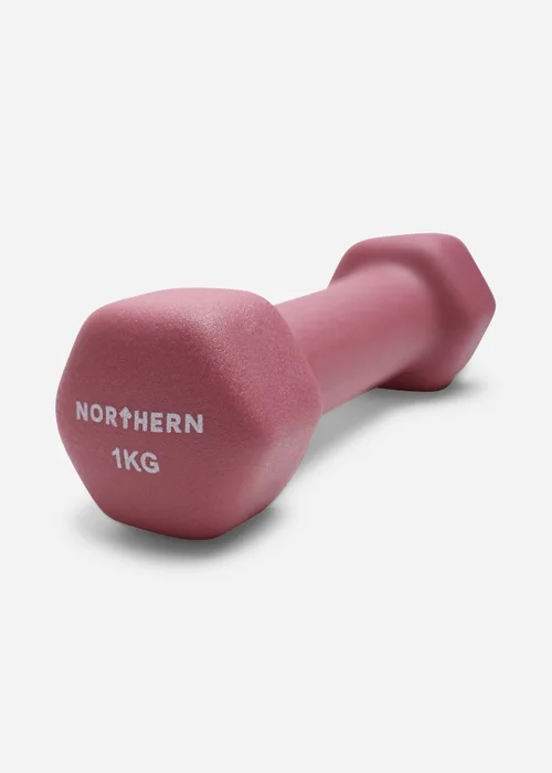 Movement Studio by Northern Dusk Pink Neoprene Hex Dumbbells Pair 2x1KG (16cm x 5cm) - No Size Image 3