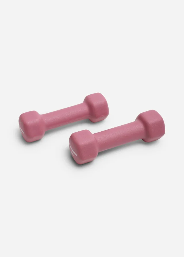 Movement Studio by Northern Dusk Pink Neoprene Hex Dumbbells Pair 2x1KG (16cm x 5cm)