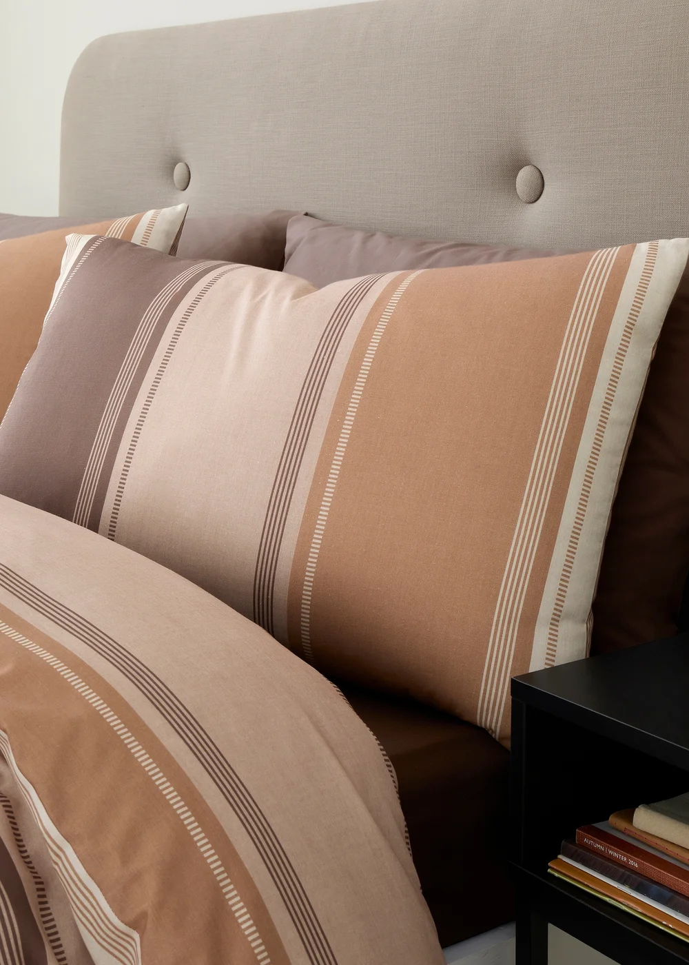 Fusion Betley Reversible Natural Duvet Cover Set - Single Image 2